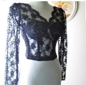 Vintage Sexy Lace Corset Top w/ Bra Padding